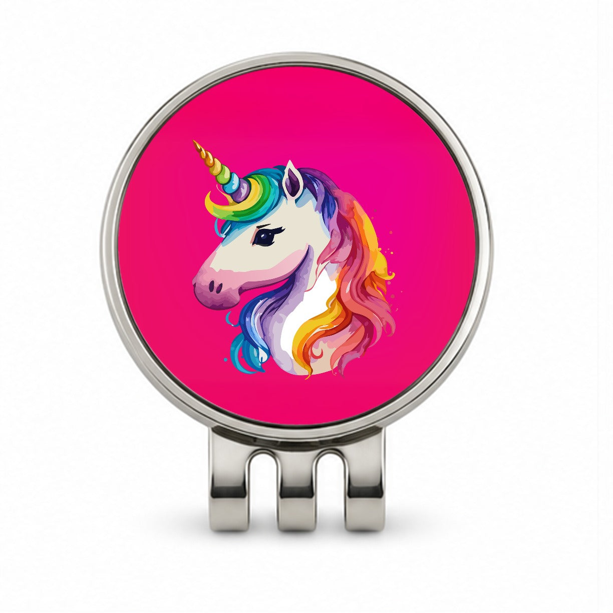 Unicorn Rainbow Hair Horn Golf Hat Clip with Ball Marker