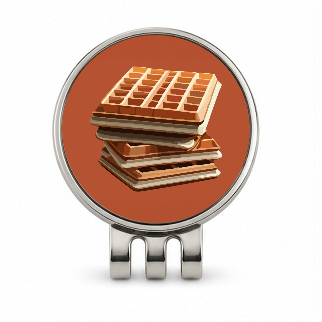 Waffles Stack Breakfast Food Golf Hat Clip with Ball Marker