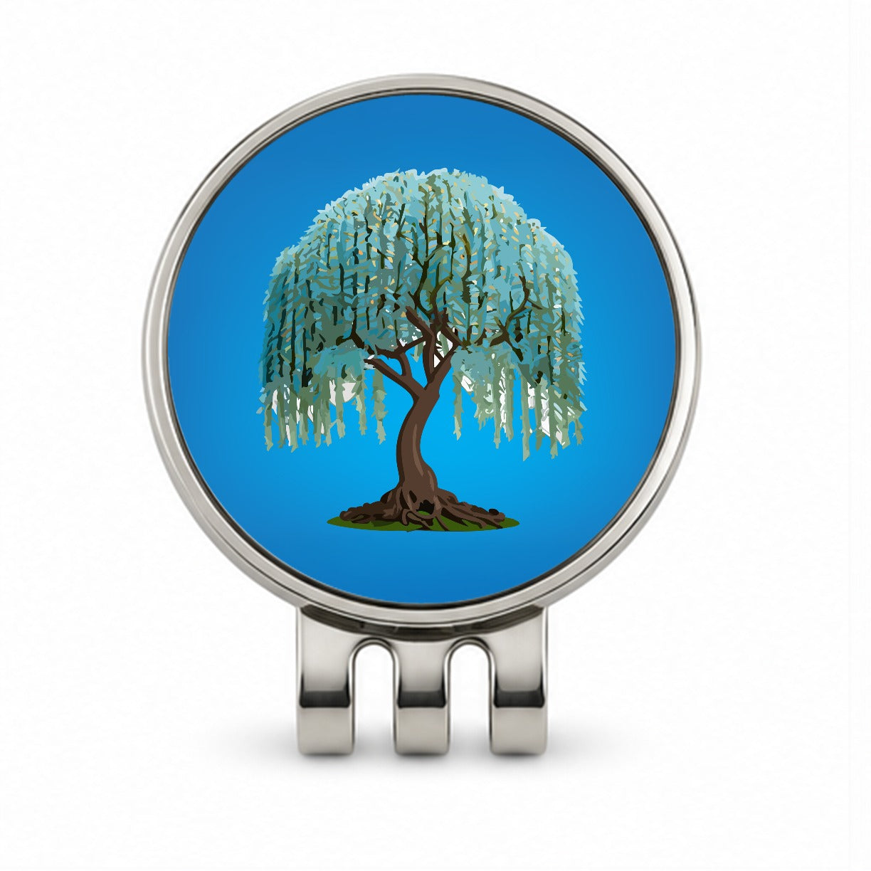 Weeping Willow Tree Golf Hat Clip with Ball Marker
