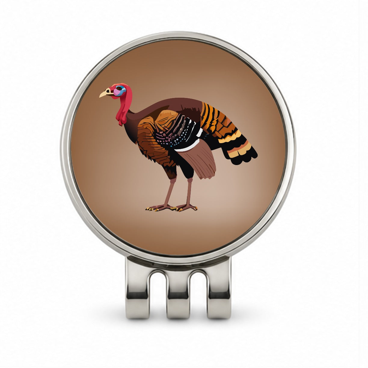 Wild Turkey Profile Golf Hat Clip with Ball Marker