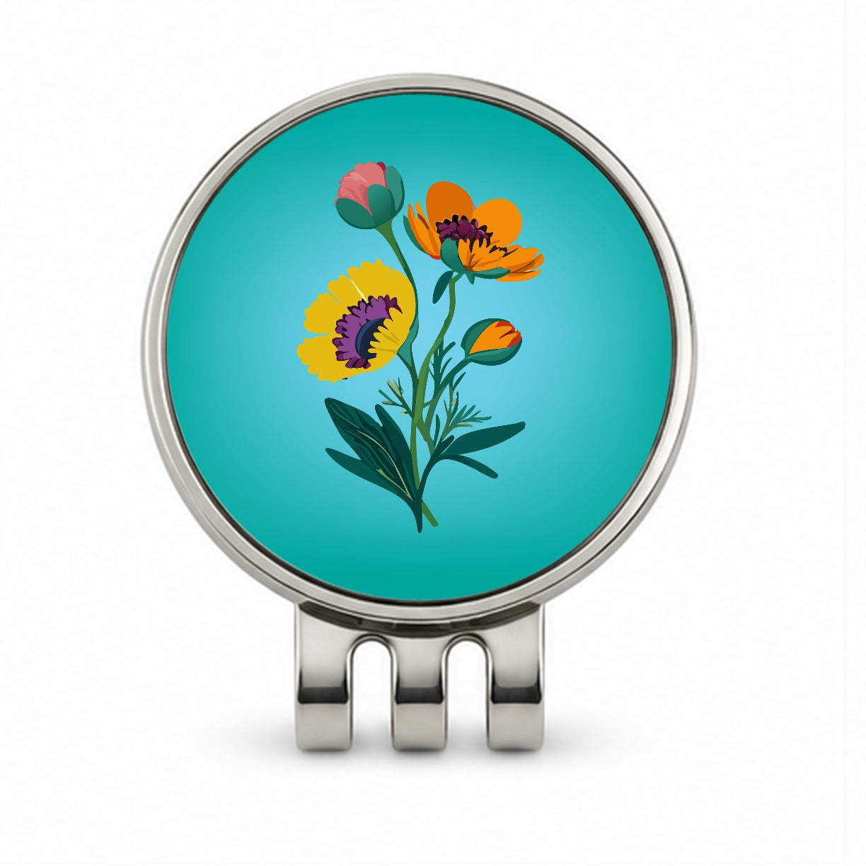 Wildflowers Wild Flowers Spring Nature Golf Hat Clip with Ball Marker