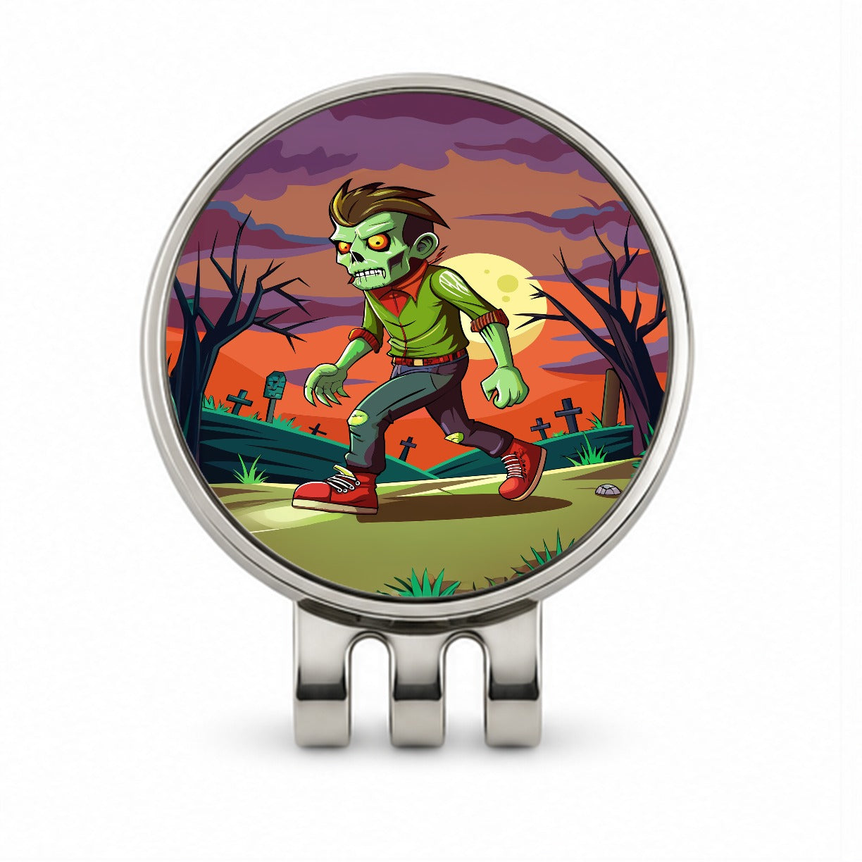 Zombie Walking Golf Hat Clip with Ball Marker