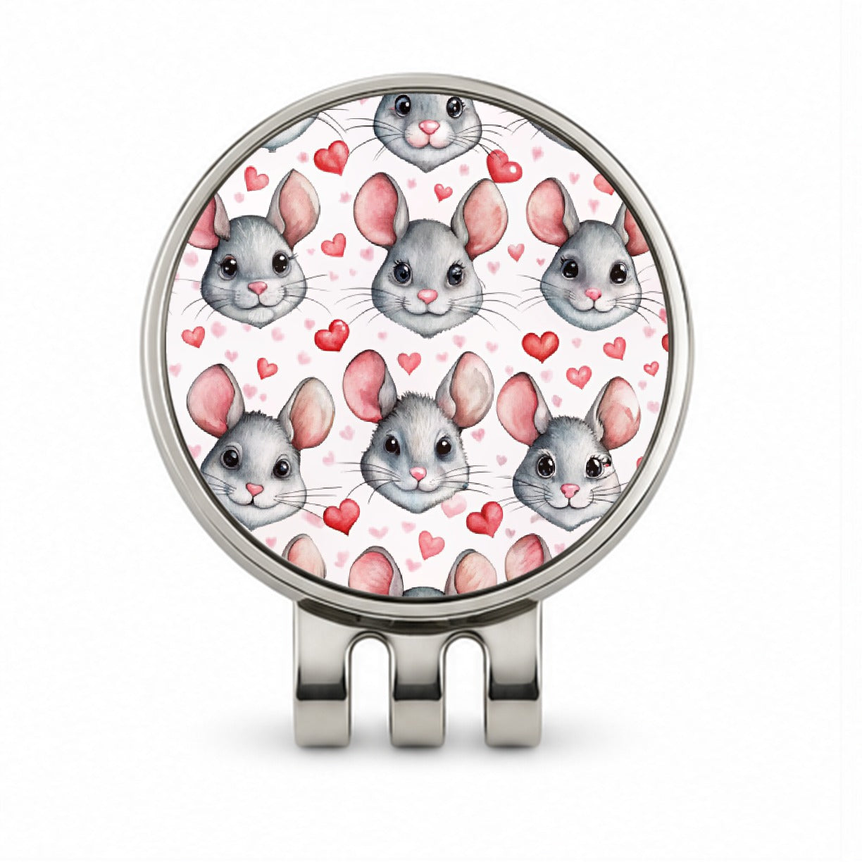 Cute Chinchilla Faces Hearts Golf Hat Clip with Ball Marker