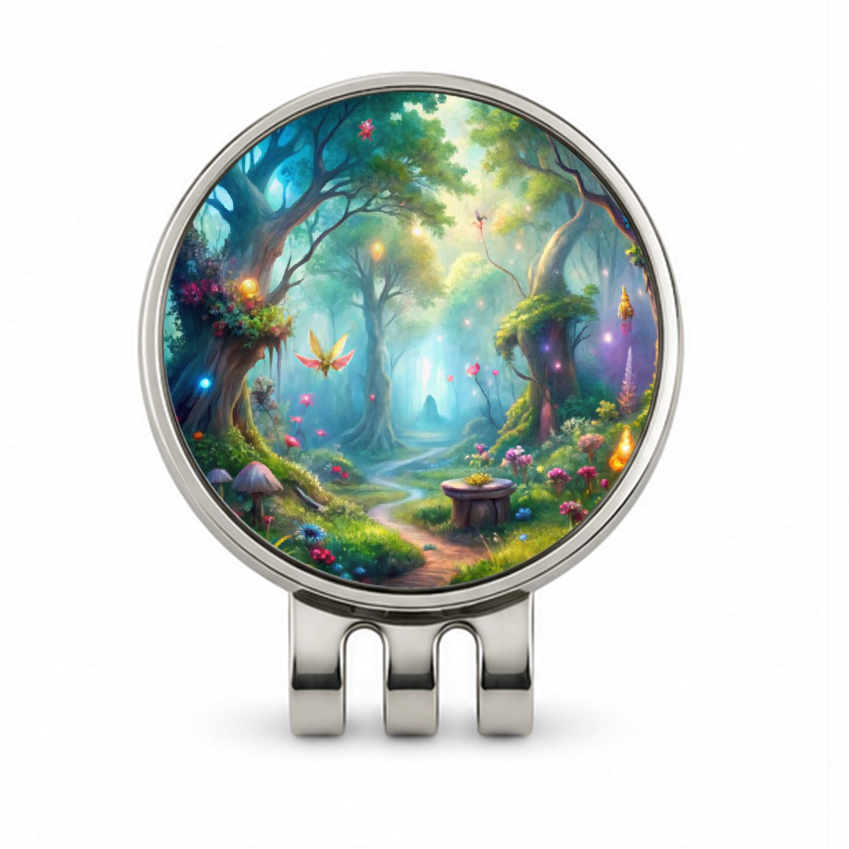 Fairy Forest Fantasy Watercolor Beautiful Golf Hat Clip with Ball Marker