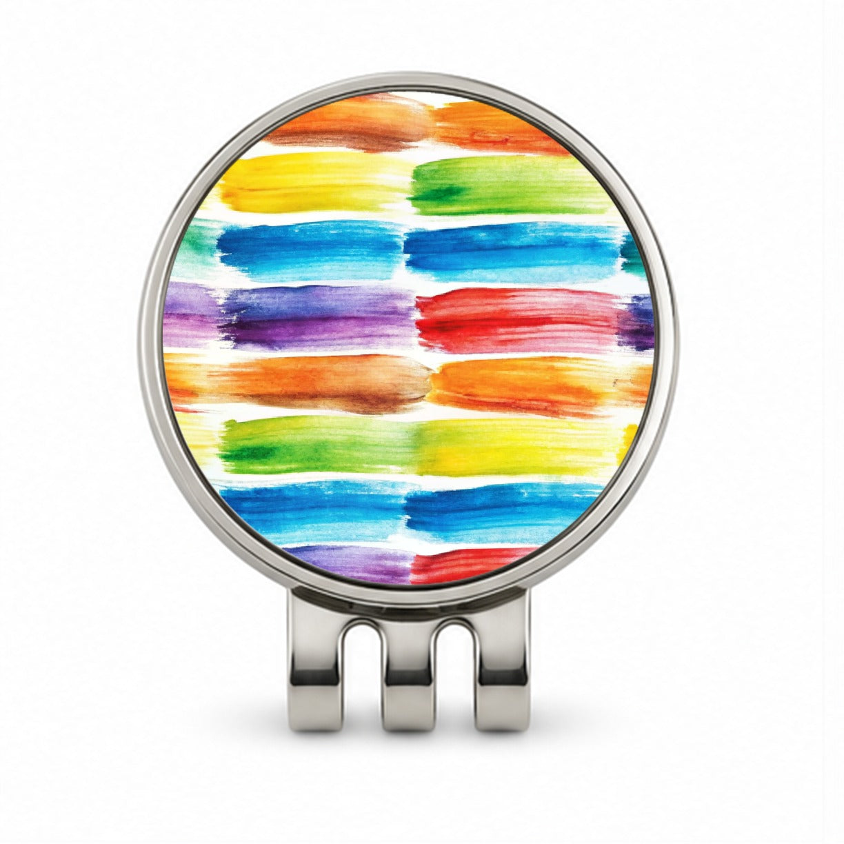 Paint Brush Strokes Watercolor Golf Hat Clip with Ball Marker
