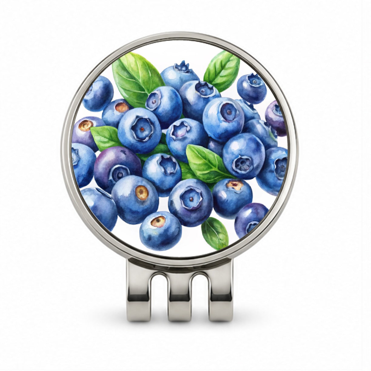 Blueberries Fruit Watercolor Golf Hat Clip with Ball Marker