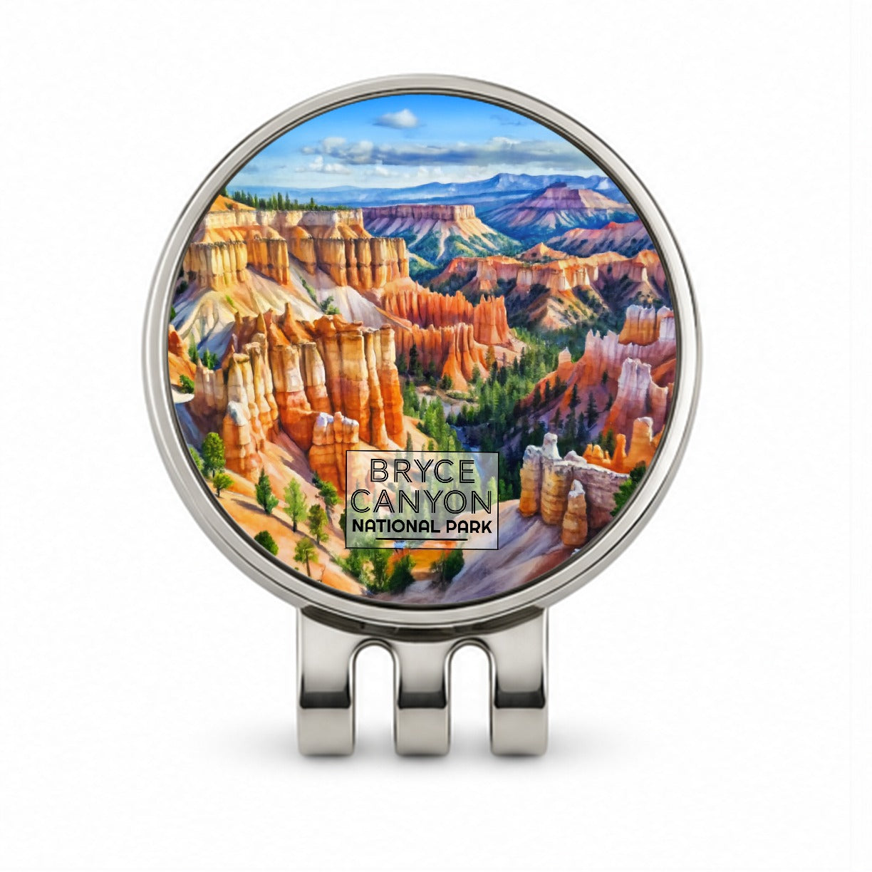 Bryce Canyon National Park Utah Watercolor Golf Hat Clip with Ball Marker