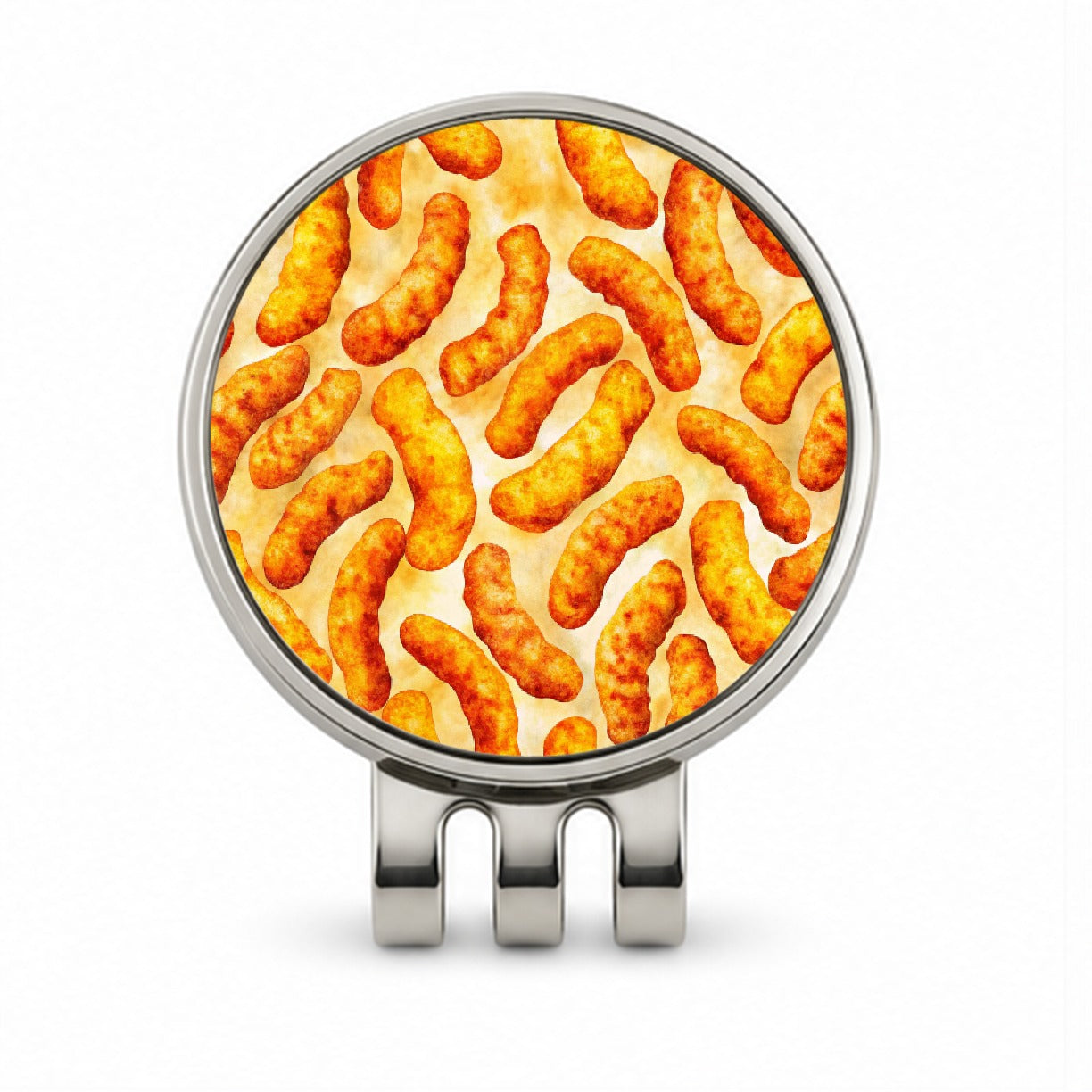 Cheese Curls Puffs Snacks Golf Hat Clip with Ball Marker