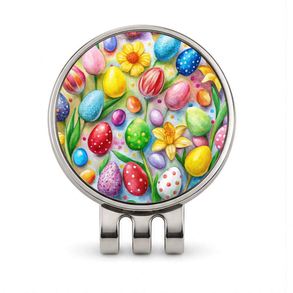Easter Candy Eggs Flowers Golf Hat Clip with Ball Marker