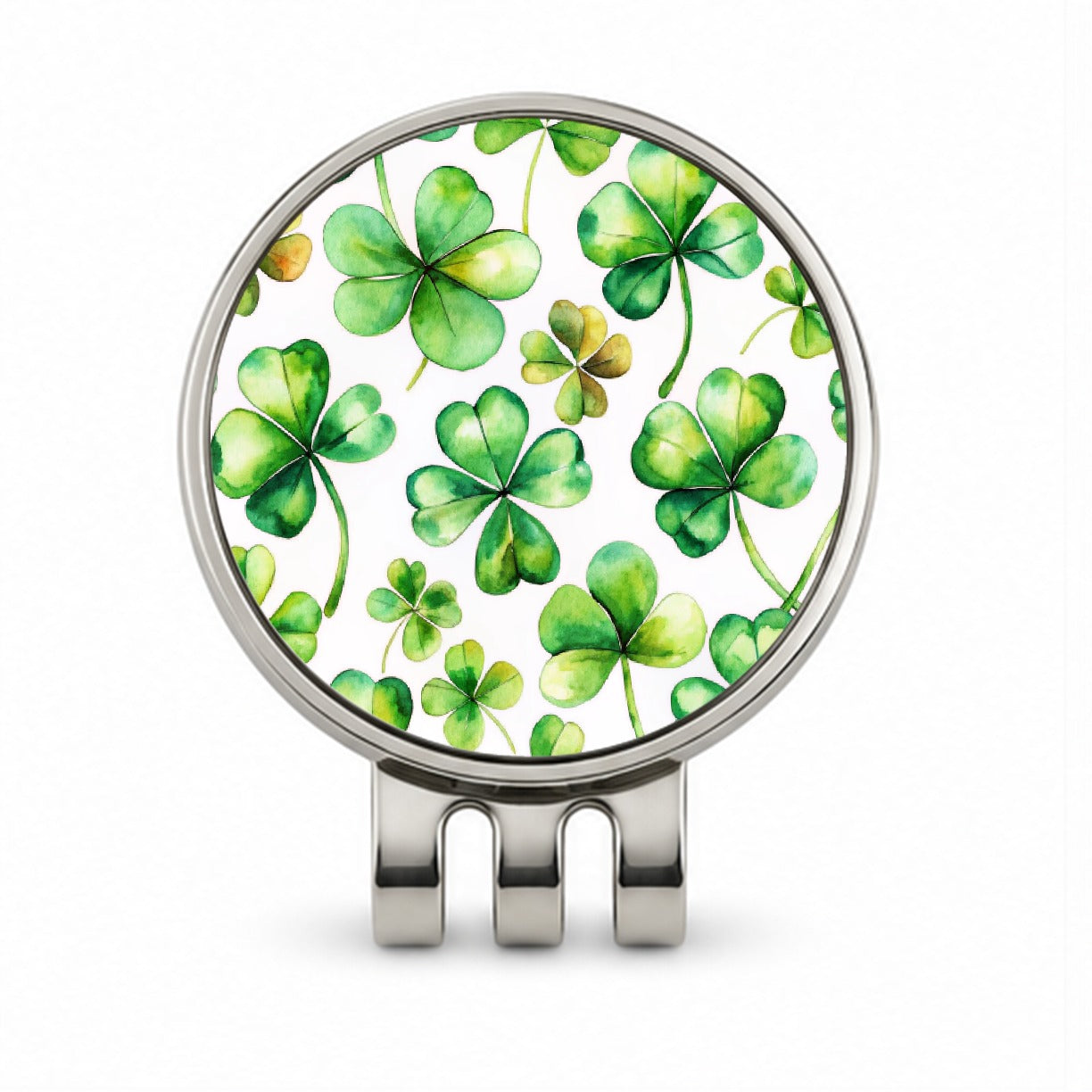 Four Leaf Clovers Ireland St. Patrick's Day Golf Hat Clip with Ball Marker