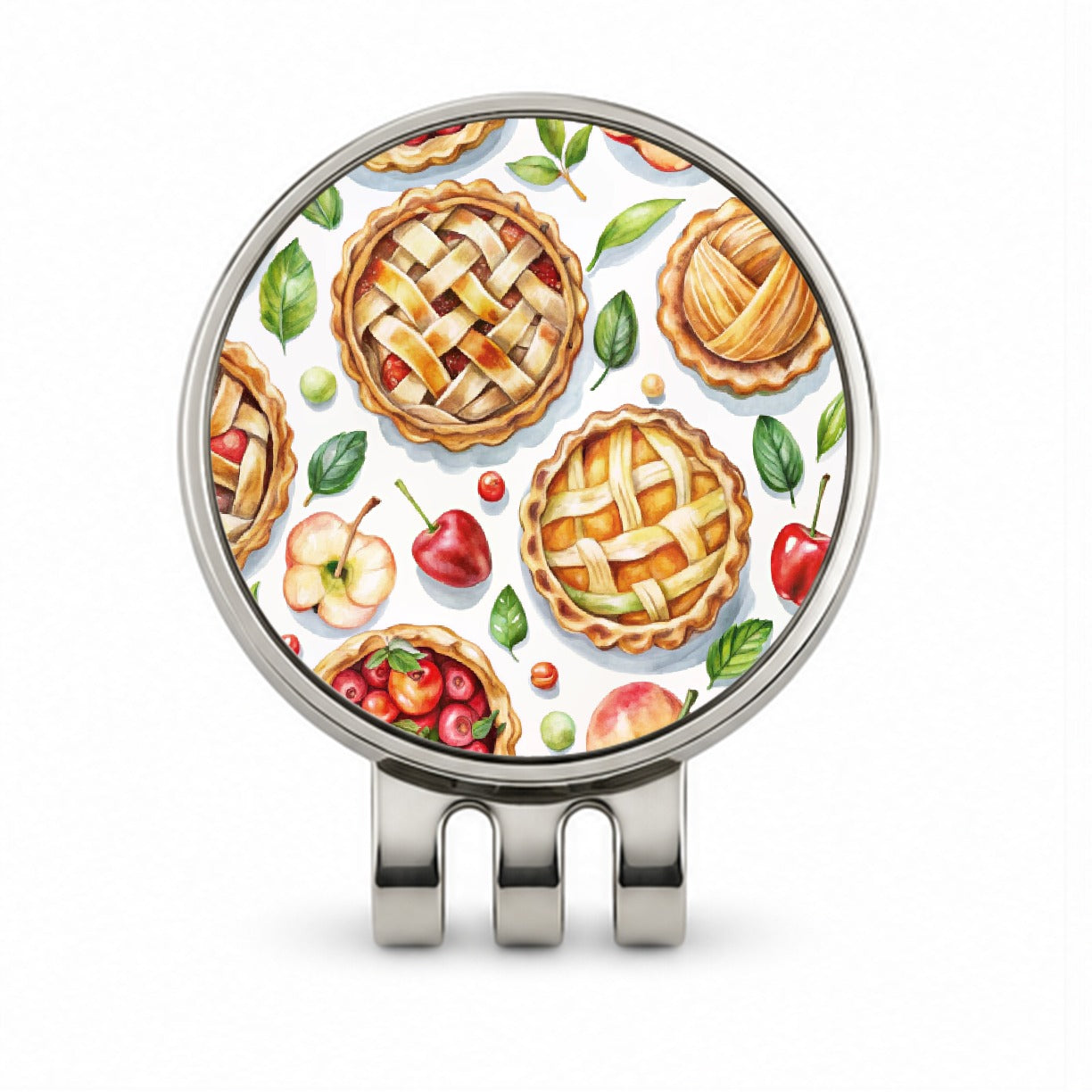 Fruit Pies Apple Cherry Golf Hat Clip with Ball Marker