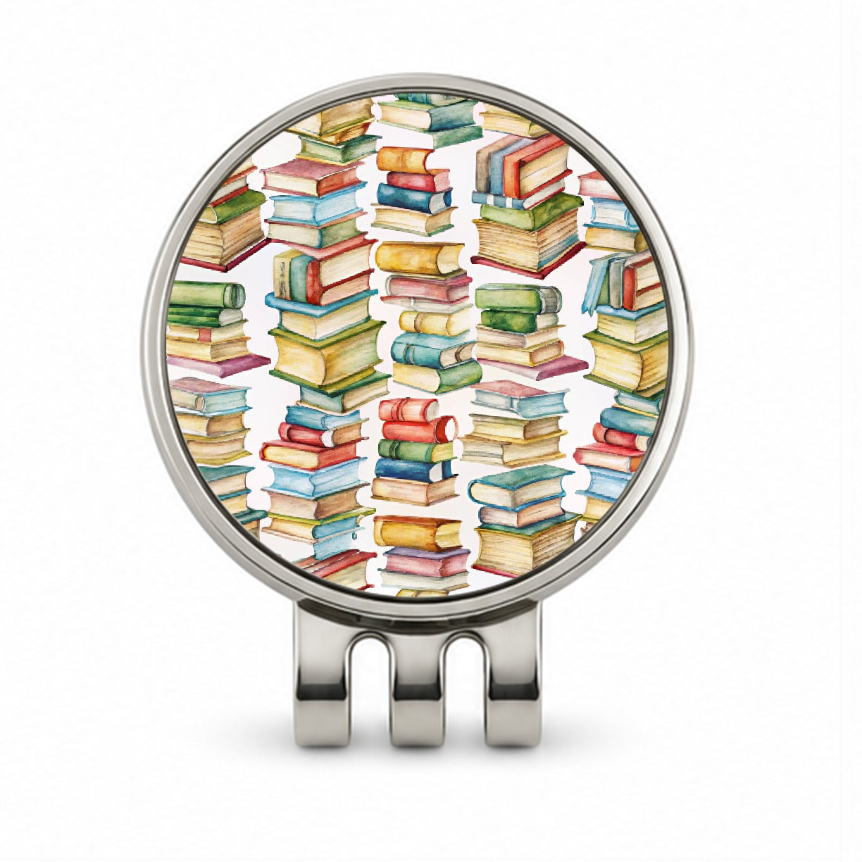 Lots Of Books Library Reading Reader Golf Hat Clip with Ball Marker