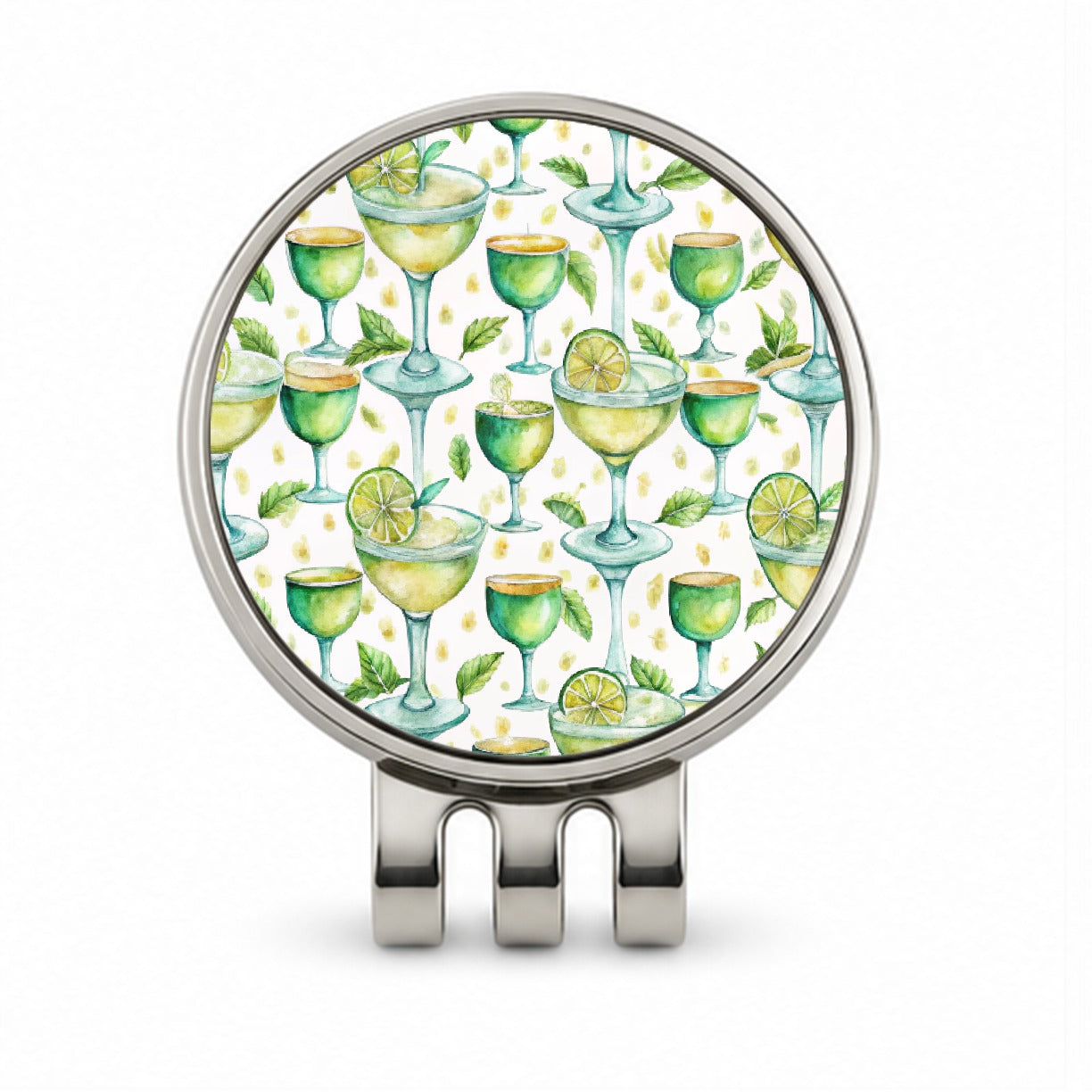Lots Of Margaritas Alcohol Watercolor Golf Hat Clip with Ball Marker