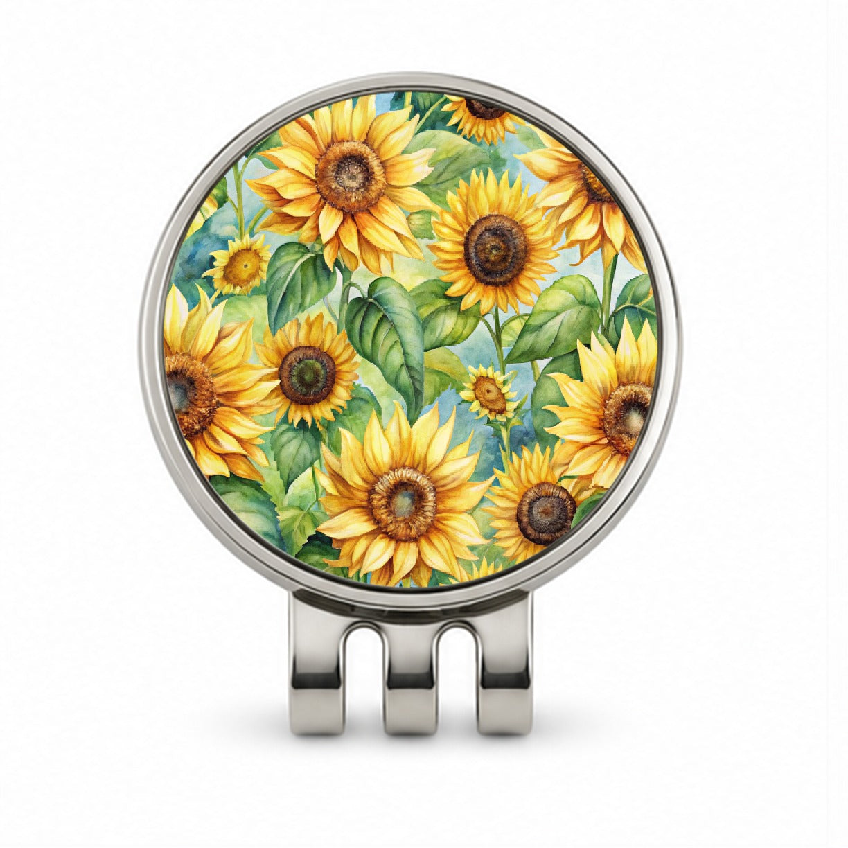 Lots Of Sunflowers Golf Hat Clip with Ball Marker