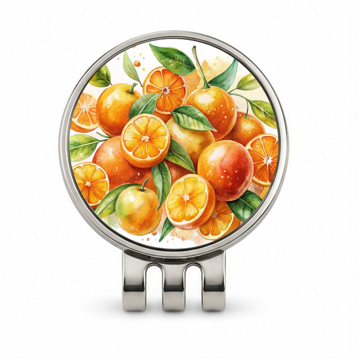 Oranges Fruit Watercolor Golf Hat Clip with Ball Marker