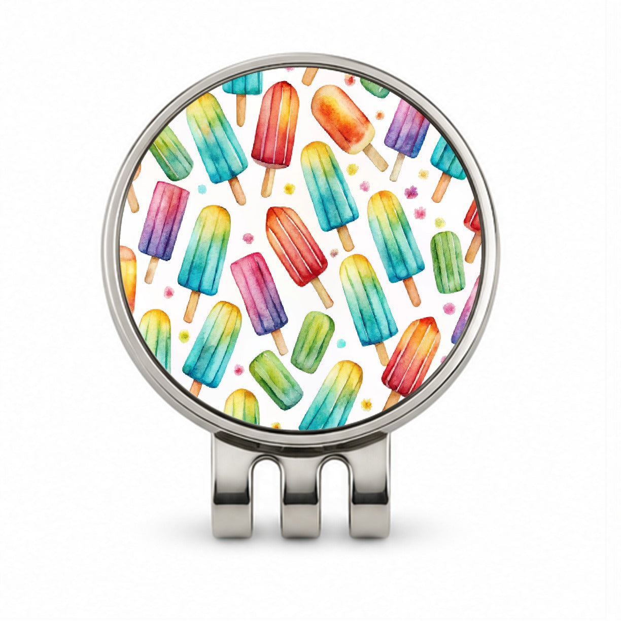 Popsicles Fun Colorful Golf Hat Clip with Ball Marker