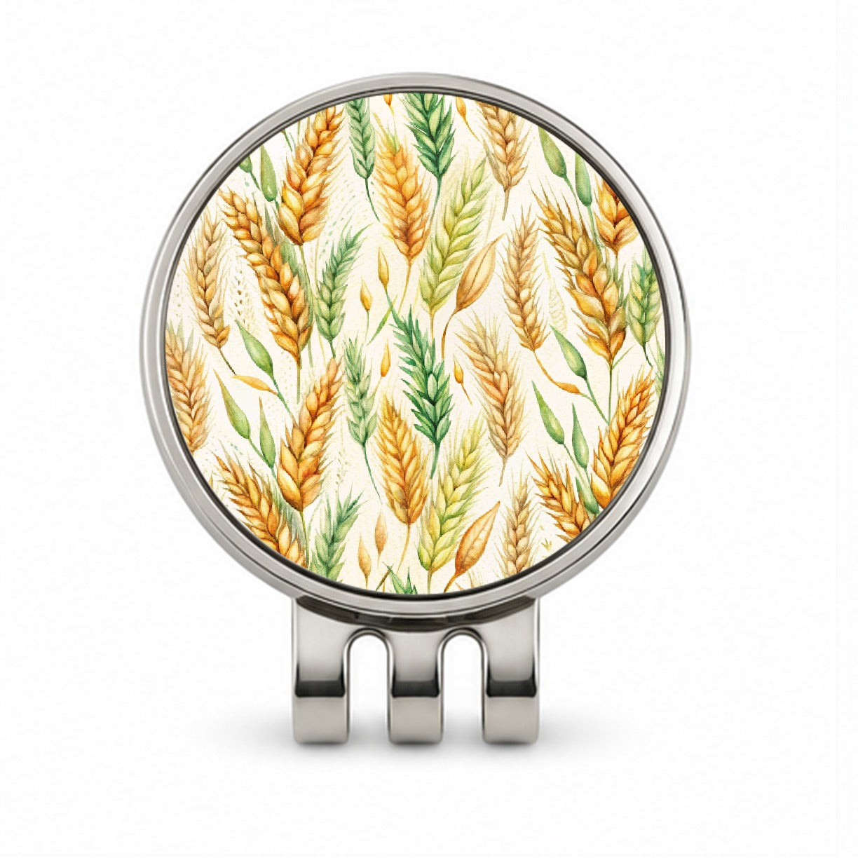 Wheat Watercolor Golf Hat Clip with Ball Marker