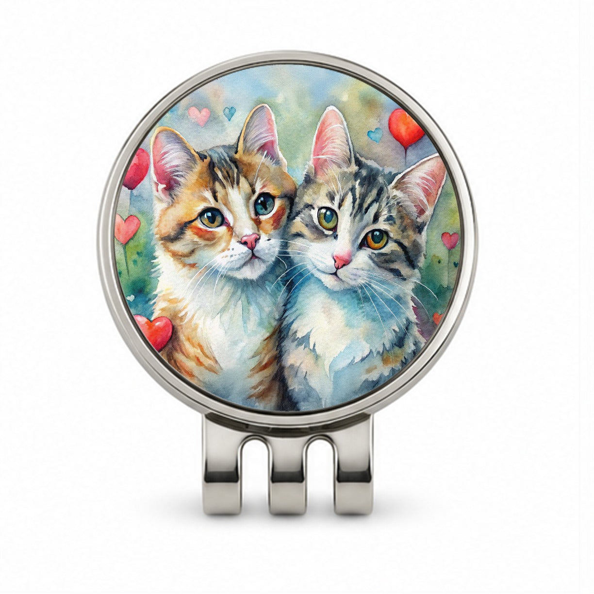Cats In Love Valentine's Day Golf Hat Clip with Ball Marker
