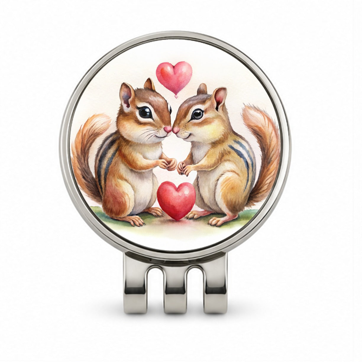 Chipmunks In Love Valentine's Day Golf Hat Clip with Ball Marker