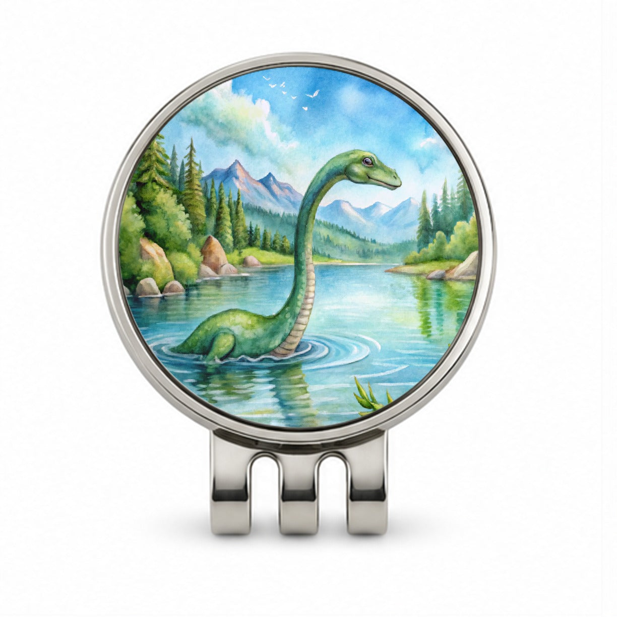 Loch Ness Monster Nessie In Scotland Highlands Lake Golf Hat Clip with Ball Marker