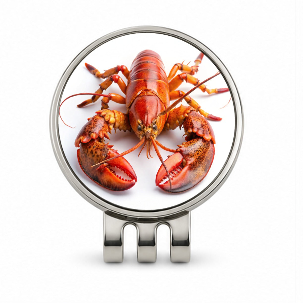 New England Lobster On White Background Golf Hat Clip with Ball Marker