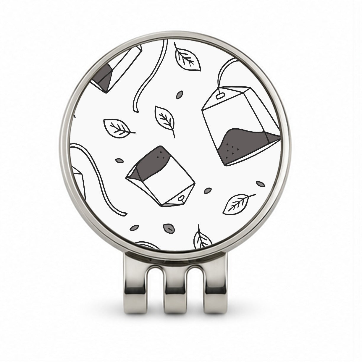 Spinning Tea Bags Golf Hat Clip with Ball Marker