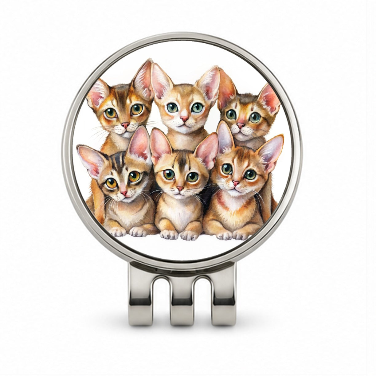 Sweet Abyssinian Cats Golf Hat Clip with Ball Marker