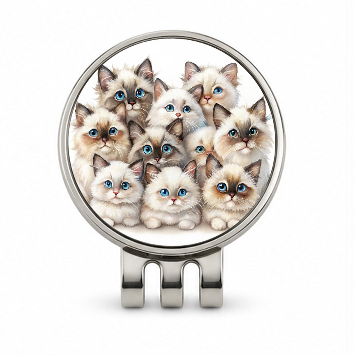 Sweet Birman Cats Golf Hat Clip with Ball Marker