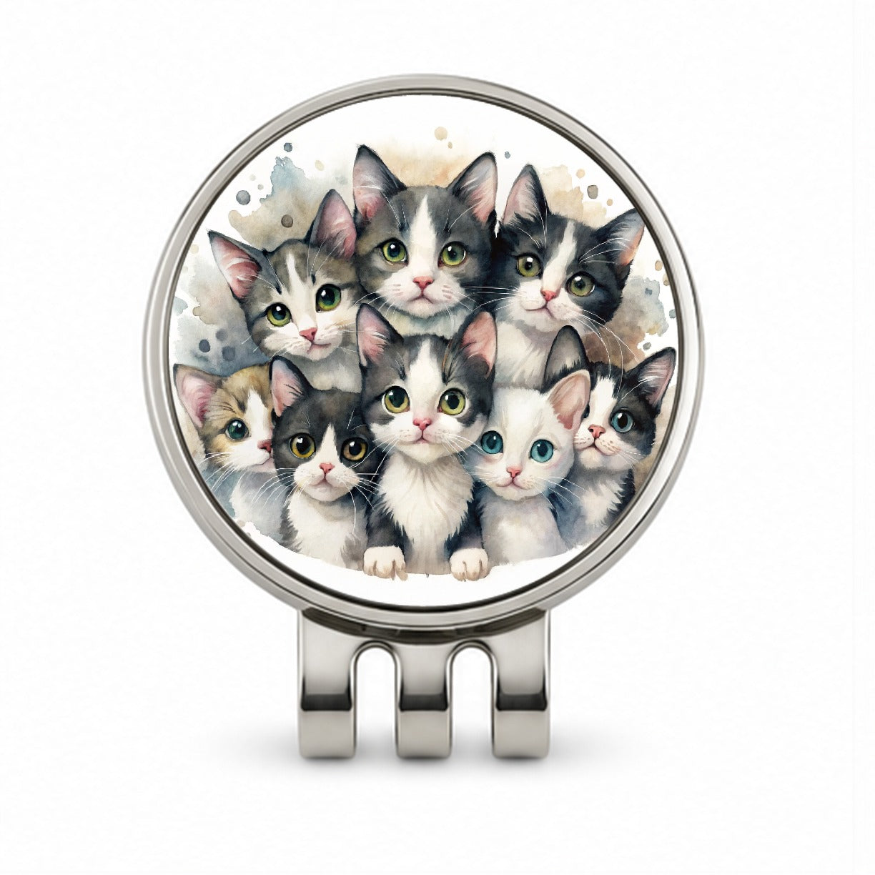 Sweet Black And White Cats Golf Hat Clip with Ball Marker