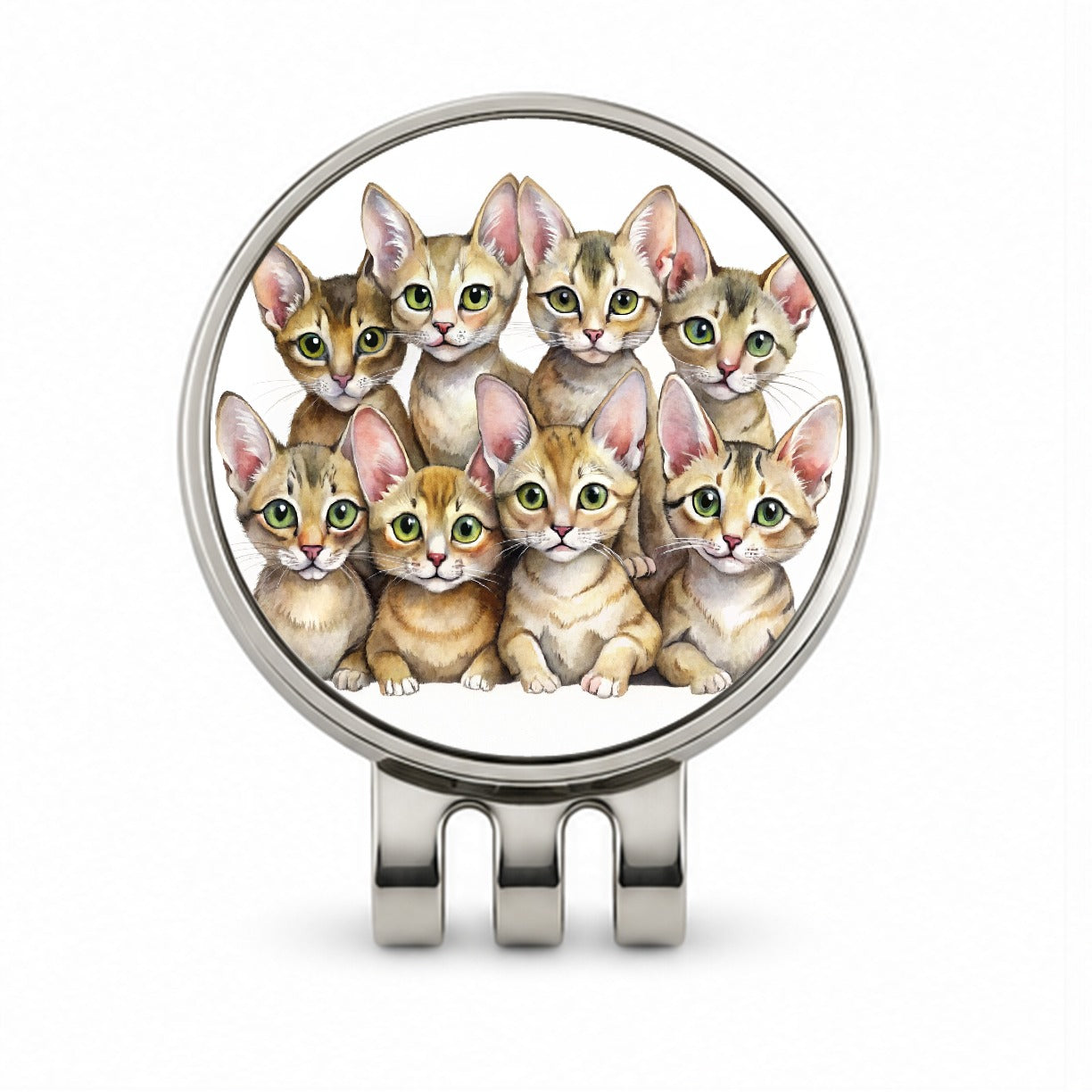Sweet Chausie Cats Golf Hat Clip with Ball Marker