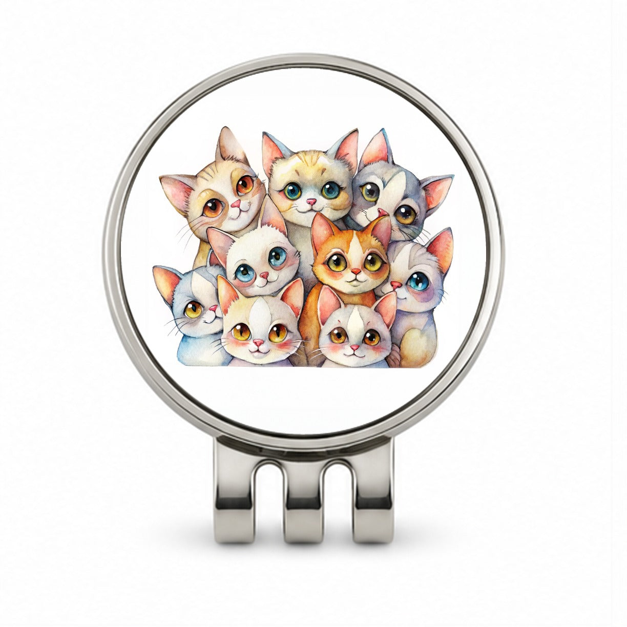 Sweet Khao Manee Cats Golf Hat Clip with Ball Marker