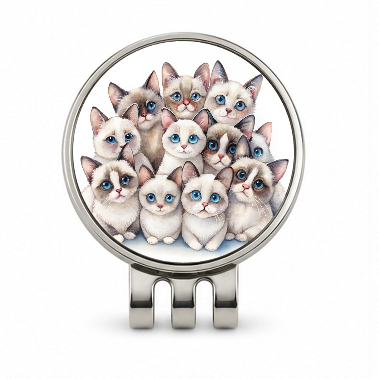 Sweet Snowshoe Cats Golf Hat Clip with Ball Marker