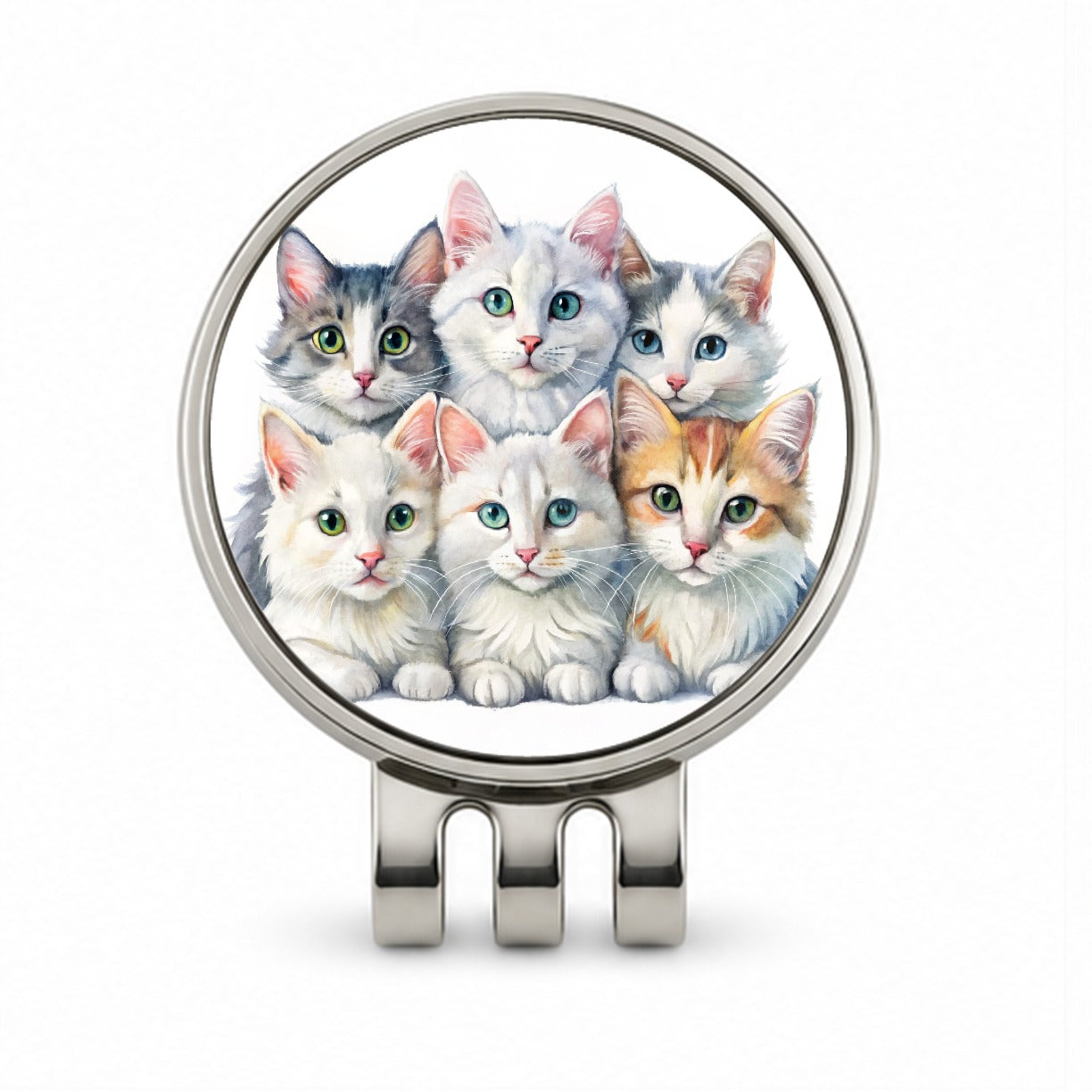 Sweet Turkish Angora Cats Golf Hat Clip with Ball Marker