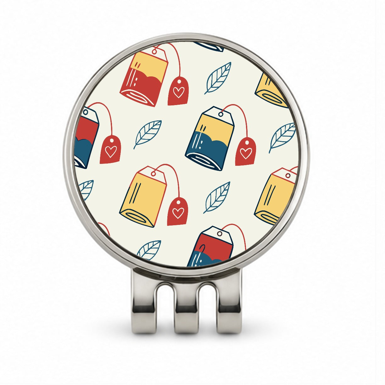 Tea Bags Fun Scattered Golf Hat Clip with Ball Marker
