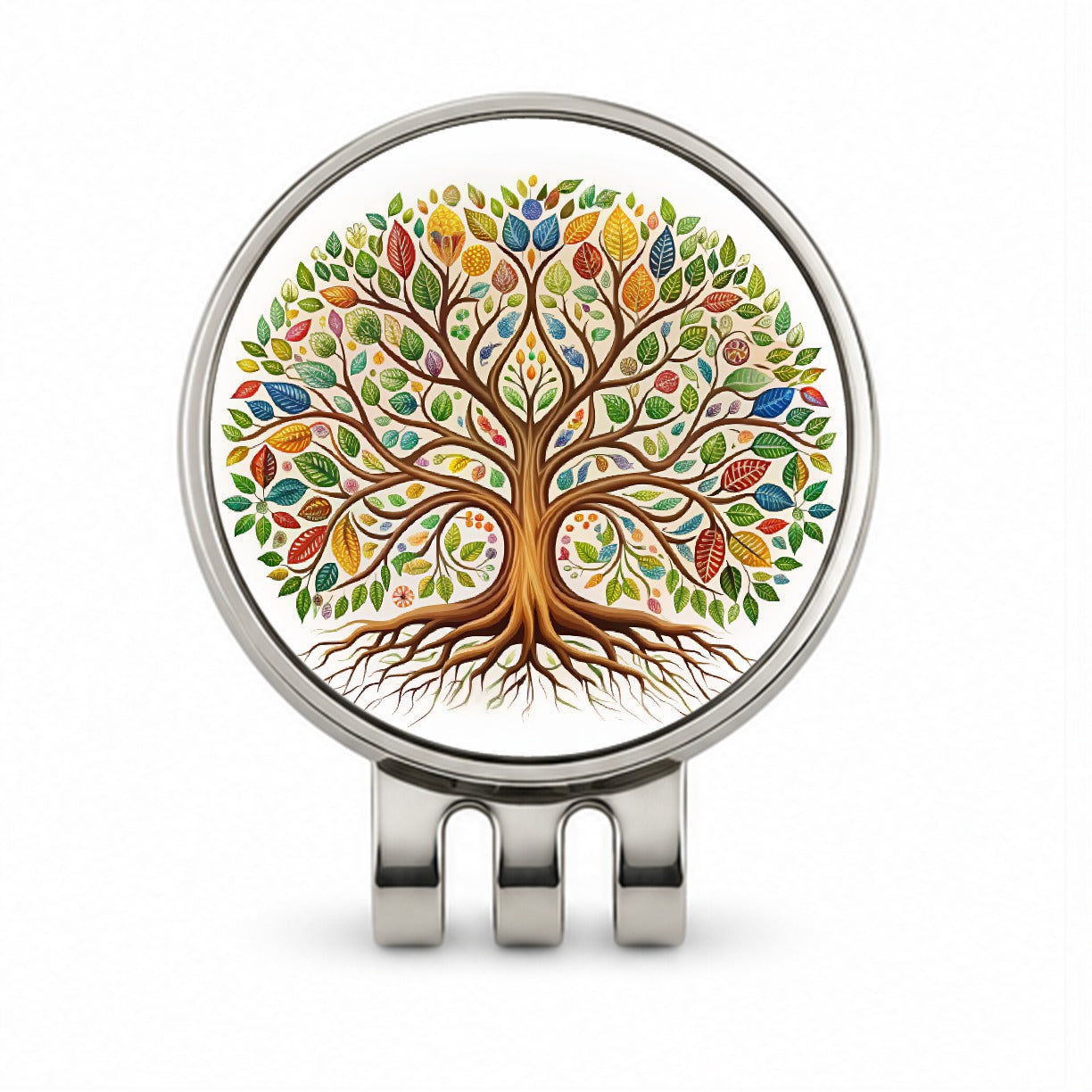Tree Of Life Design With Multi-color Leaves Golf Hat Clip with Ball Marker