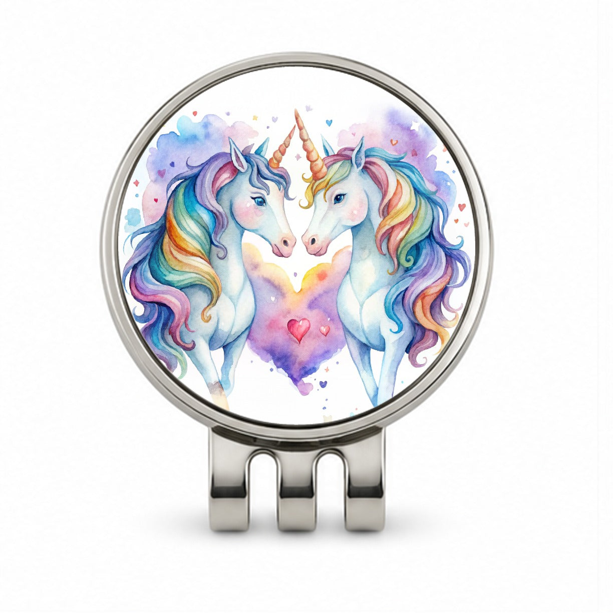 Unicorns In Love Valentine's Day Golf Hat Clip with Ball Marker