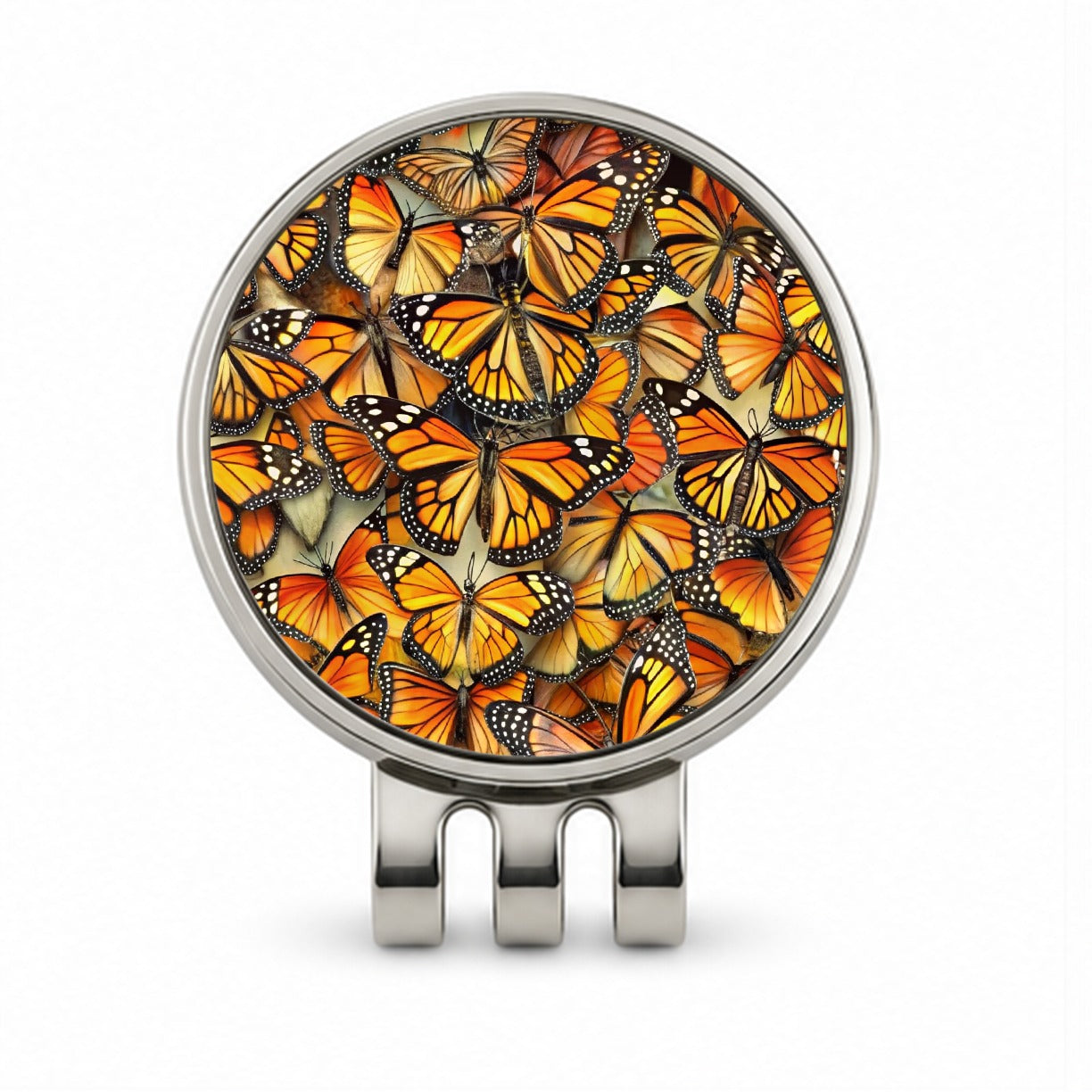 Monarch Butterflies Covering Everything Golf Hat Clip with Ball Marker