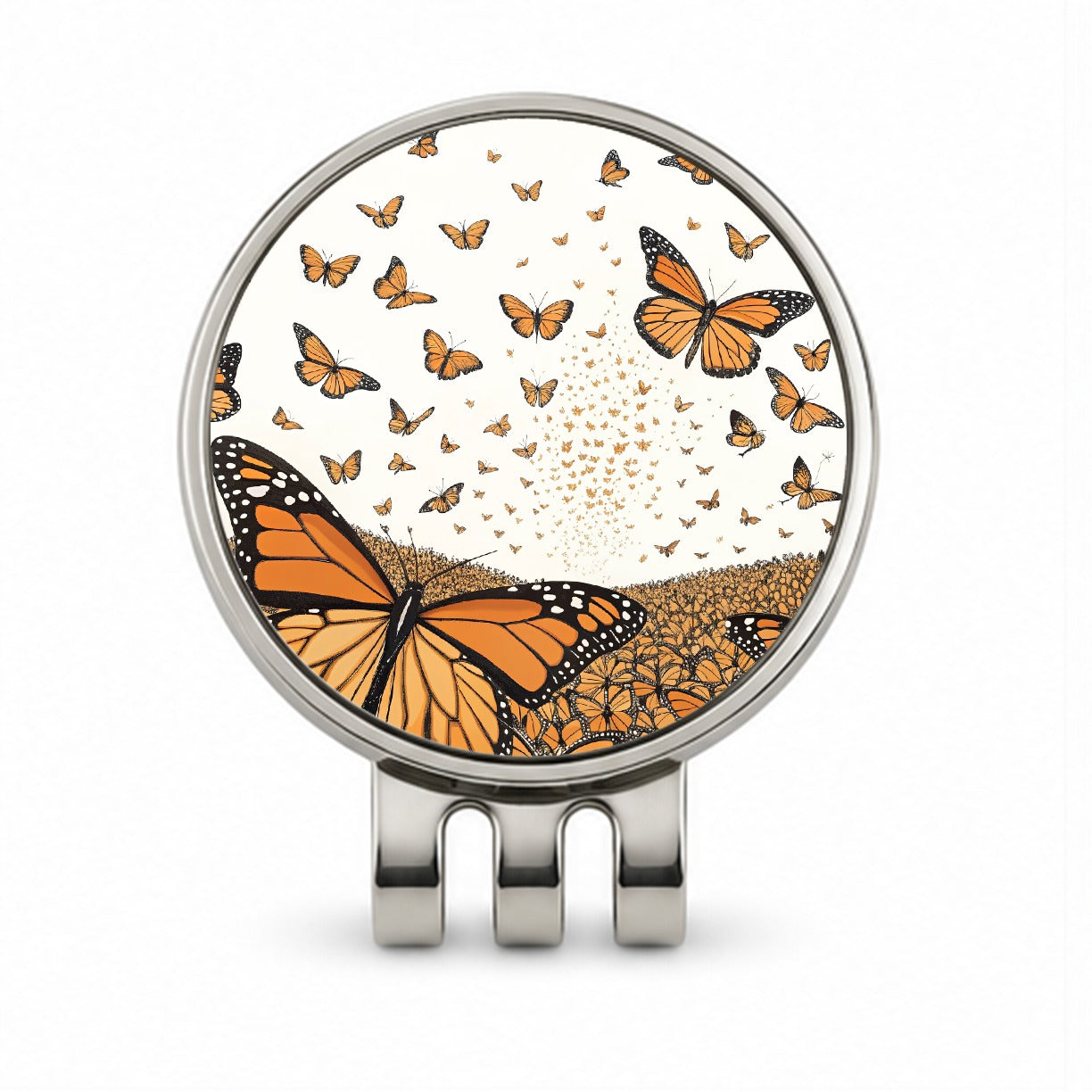 Monarch Butterflies Covering the Countryside Golf Hat Clip with Ball Marker