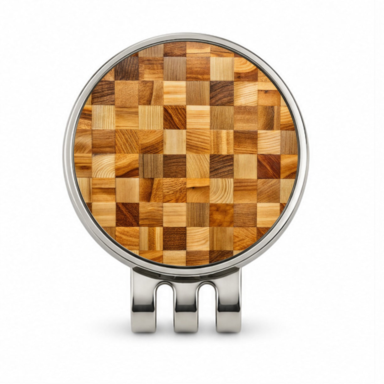 Butcher Block Golf Hat Clip with Ball Marker