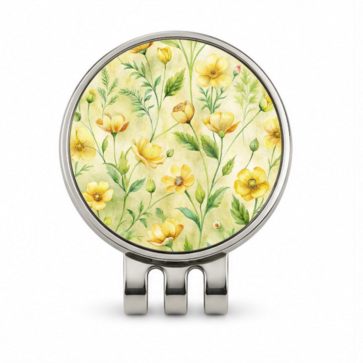 Buttercups Yellow Flowers Golf Hat Clip with Ball Marker