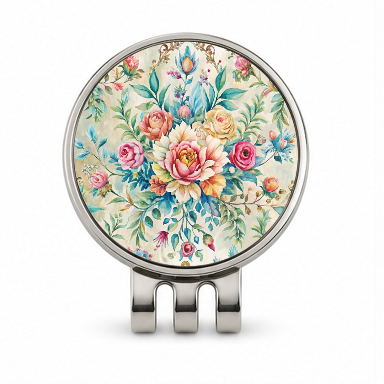 Elegant Bohemian Wallpaper Golf Hat Clip with Ball Marker