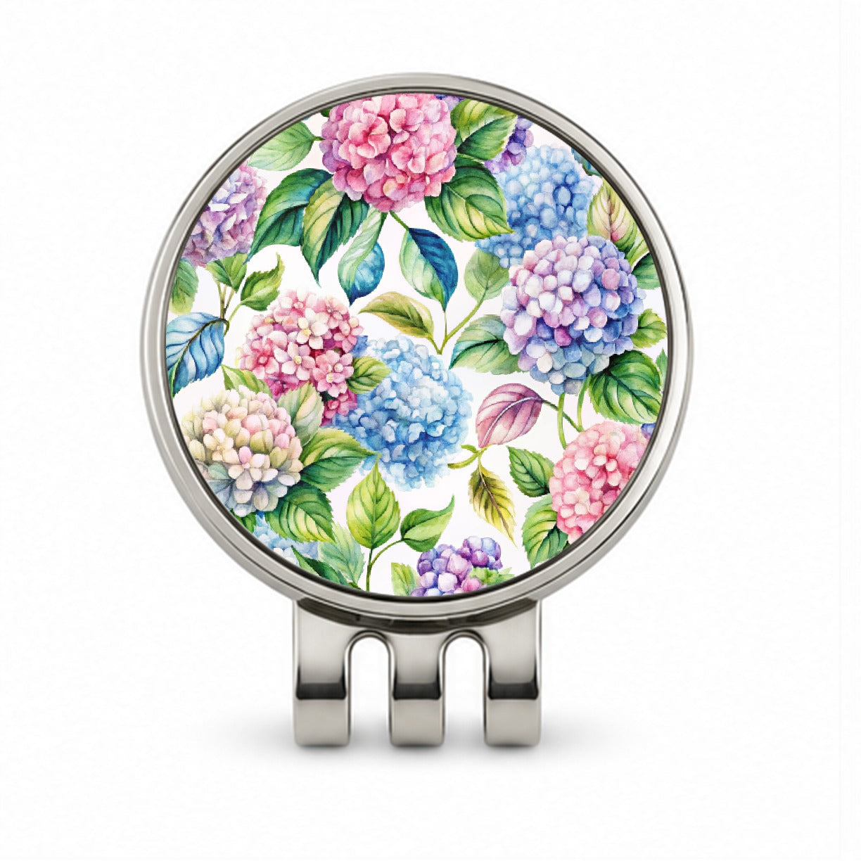 Hydrangea Floral Flowers Golf Hat Clip with Ball Marker