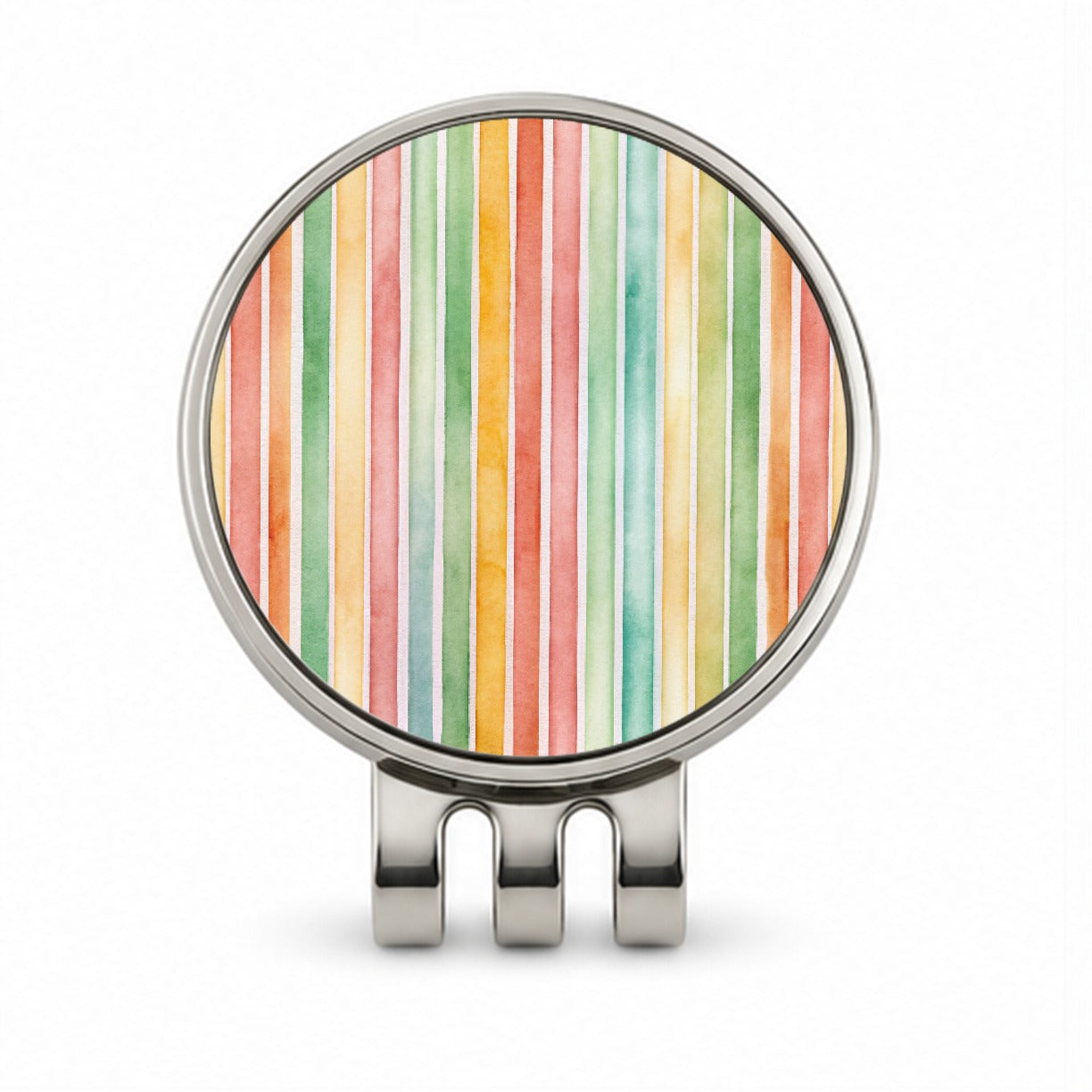 Striped 70s Wallpaper Golf Hat Clip with Ball Marker