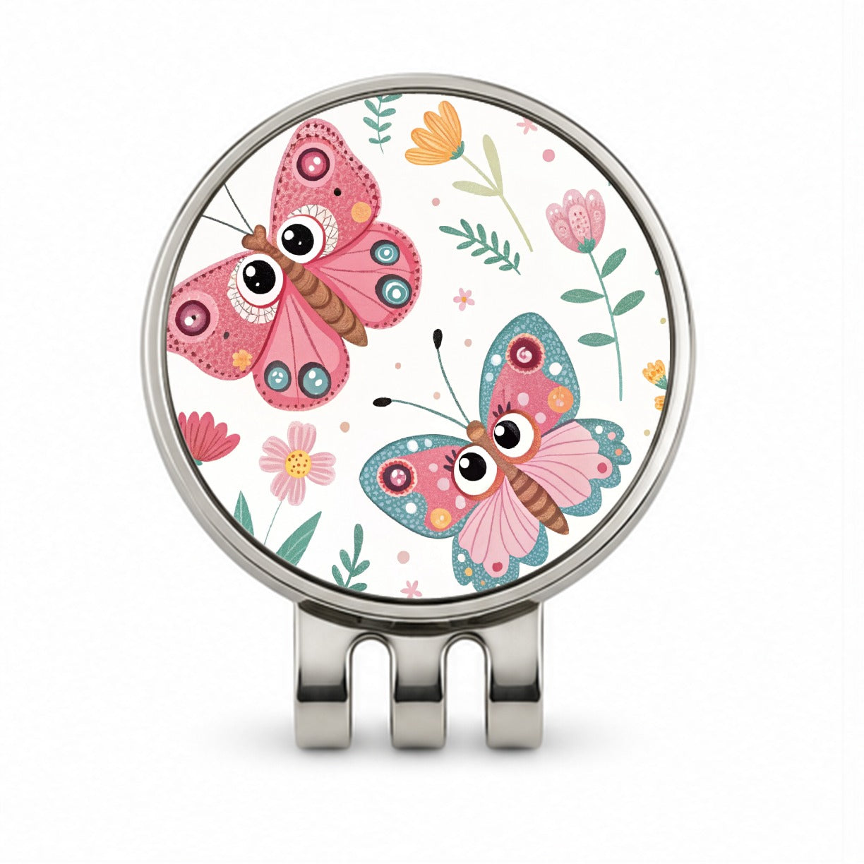 Adorable Butterflies Golf Hat Clip with Ball Marker