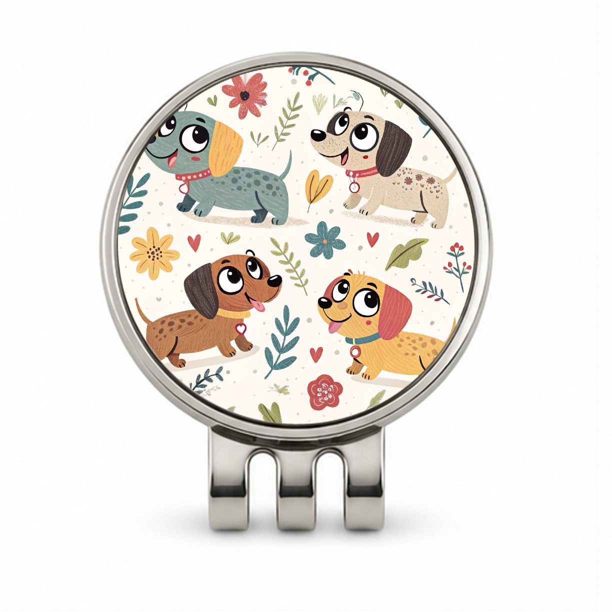 Adorable Dogs Golf Hat Clip with Ball Marker