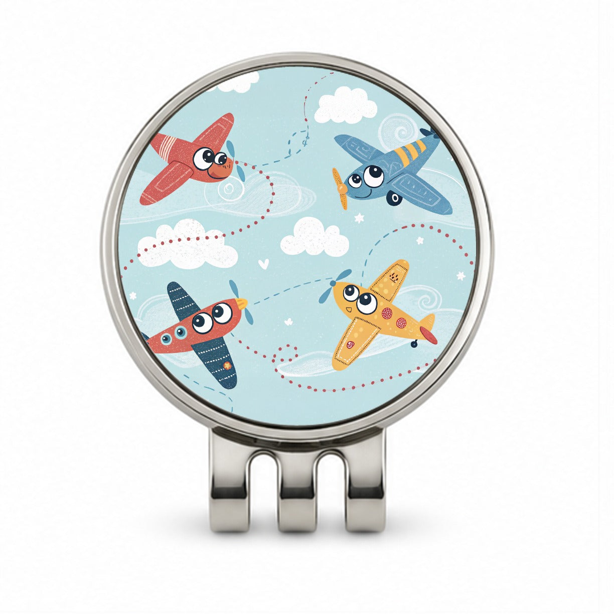 Airplanes Cute Cartoon Golf Hat Clip with Ball Marker