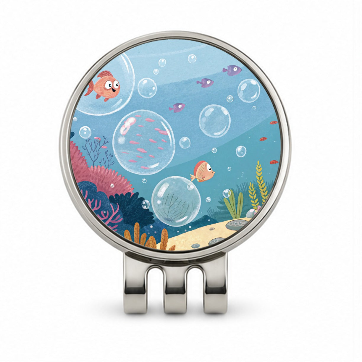 Bubbles Under Water Fish Golf Hat Clip with Ball Marker