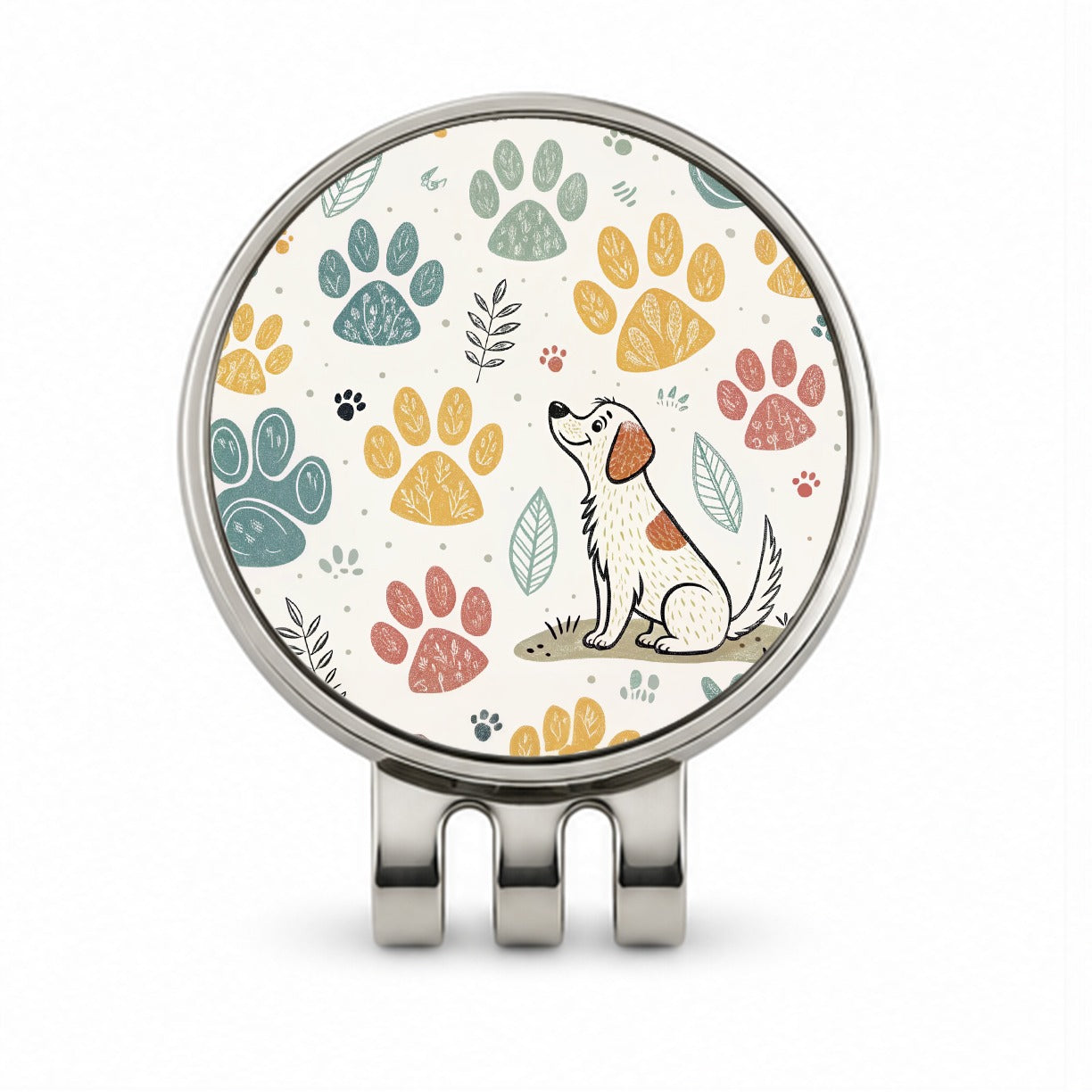 Dog Paw Prints Adorable Golf Hat Clip with Ball Marker