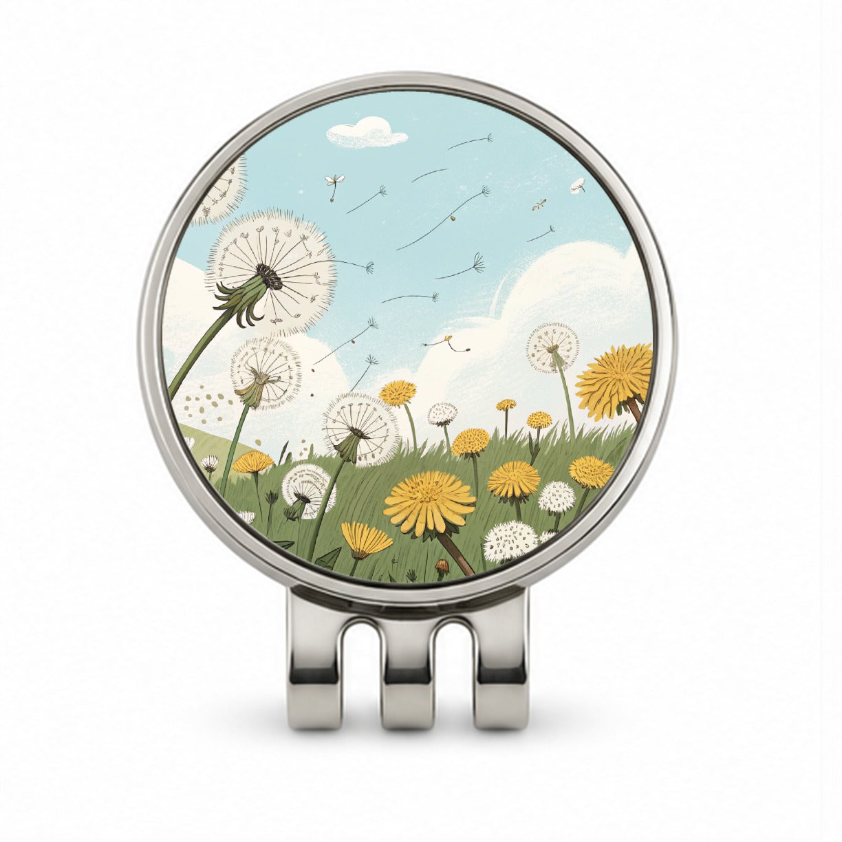 Field Of Dandelions Flowers Golf Hat Clip with Ball Marker