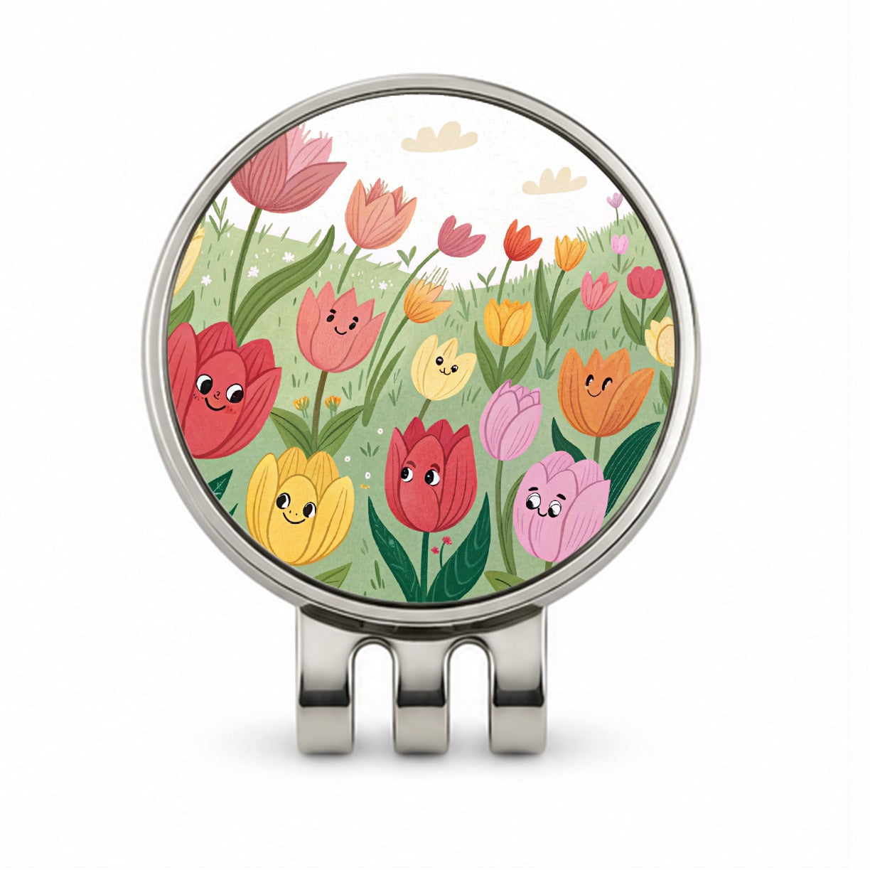 Field Of Tulips Flowers Golf Hat Clip with Ball Marker